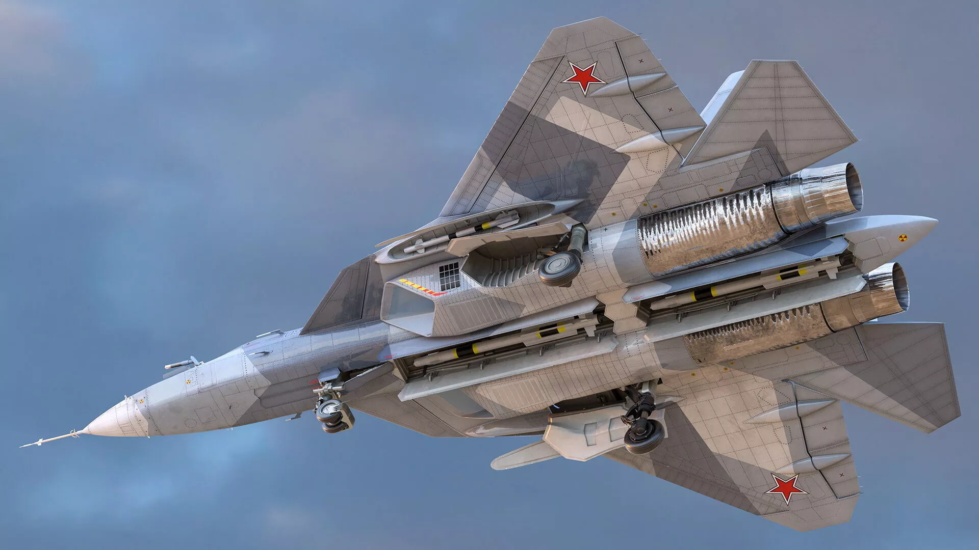 Stealth Multirole Fighter SU 57 Rigged 3D model