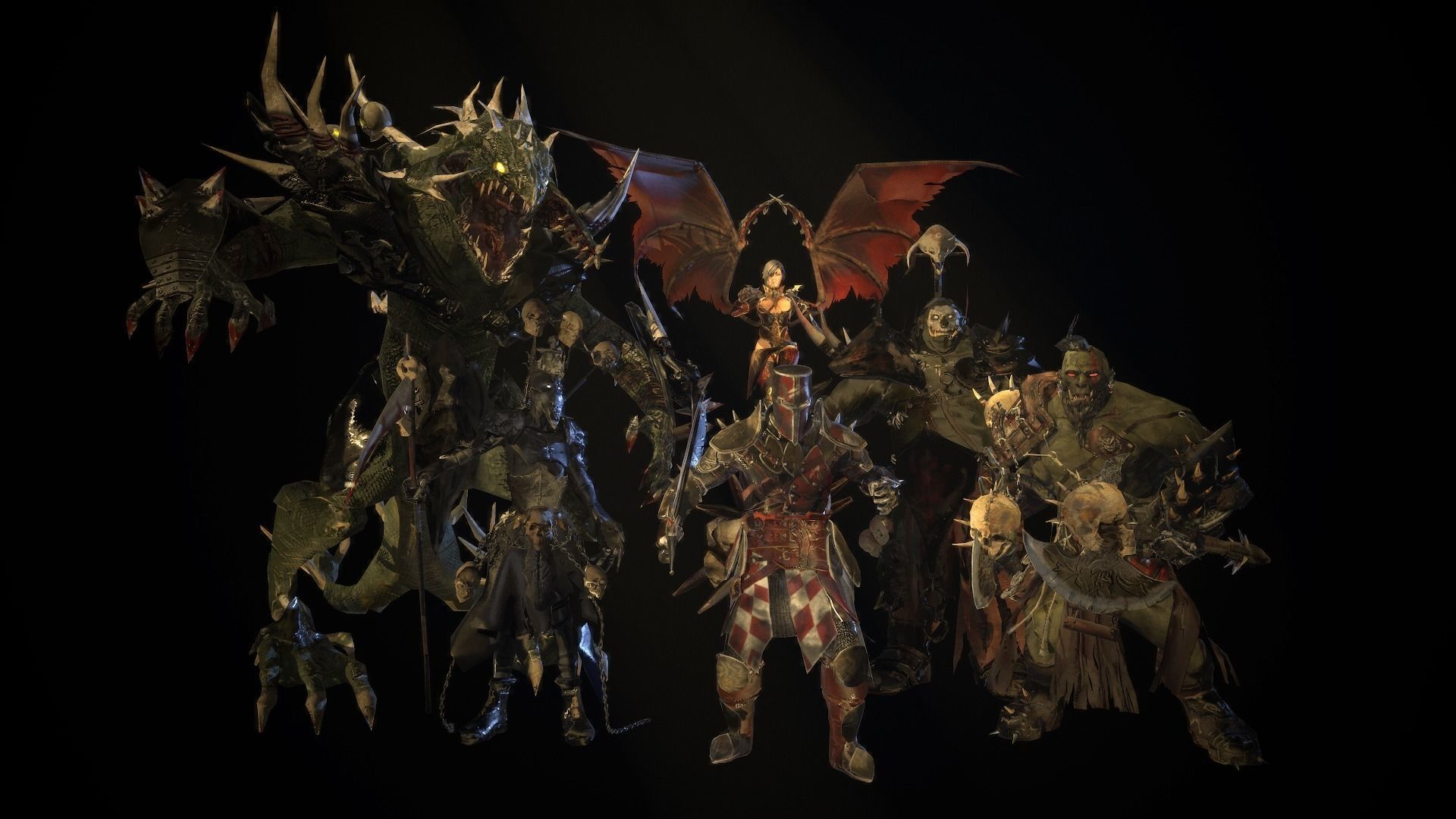 Packing fantastic creatures Low-poly 3D model_3