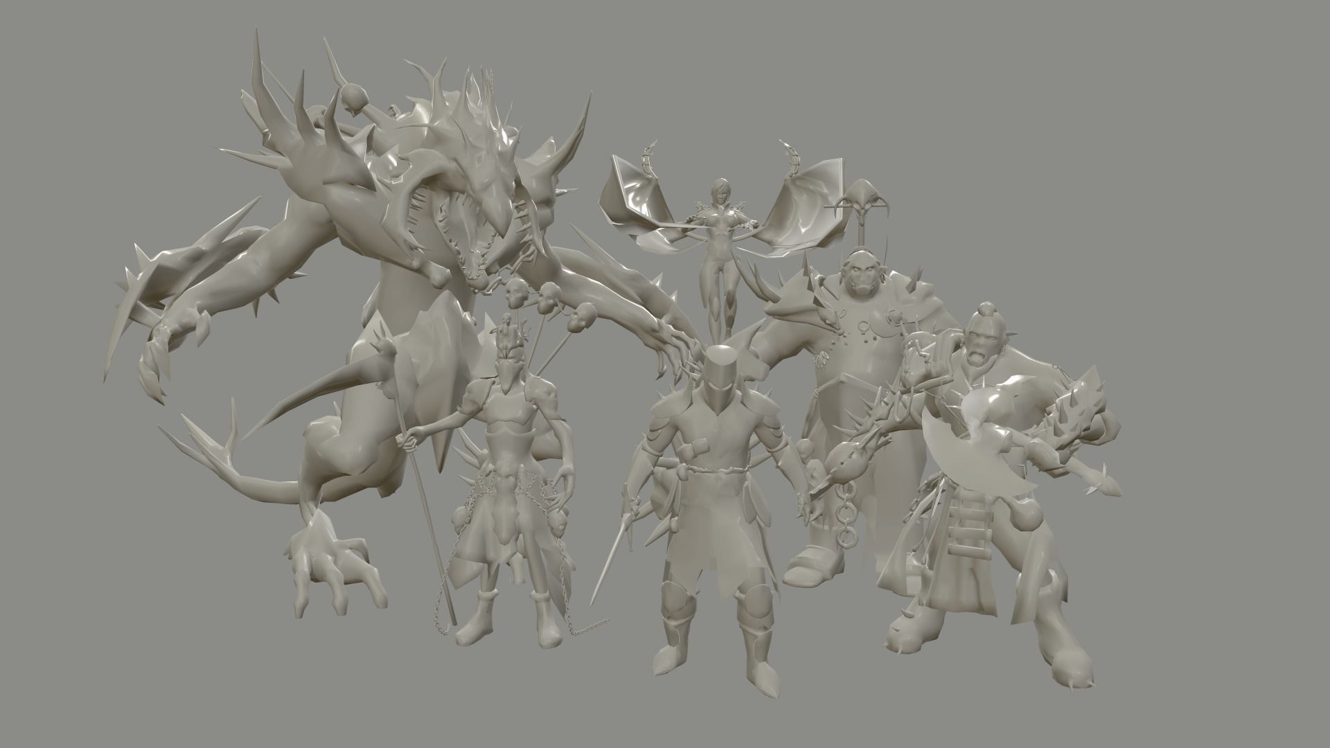 Packing fantastic creatures Low-poly 3D model_9