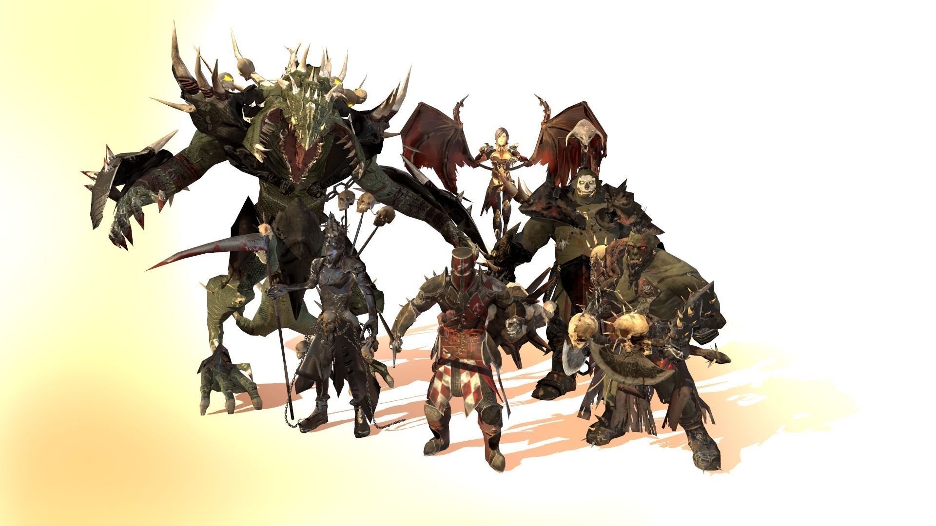 Packing fantastic creatures Low-poly 3D model_7