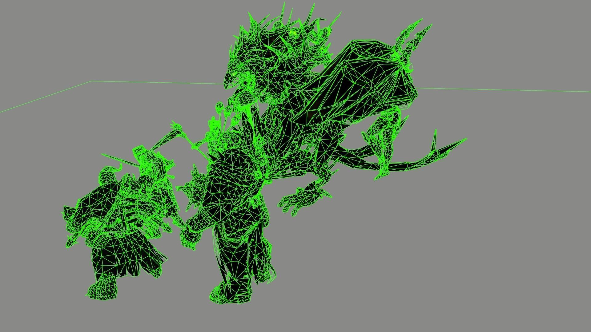 Packing fantastic creatures Low-poly 3D model_10