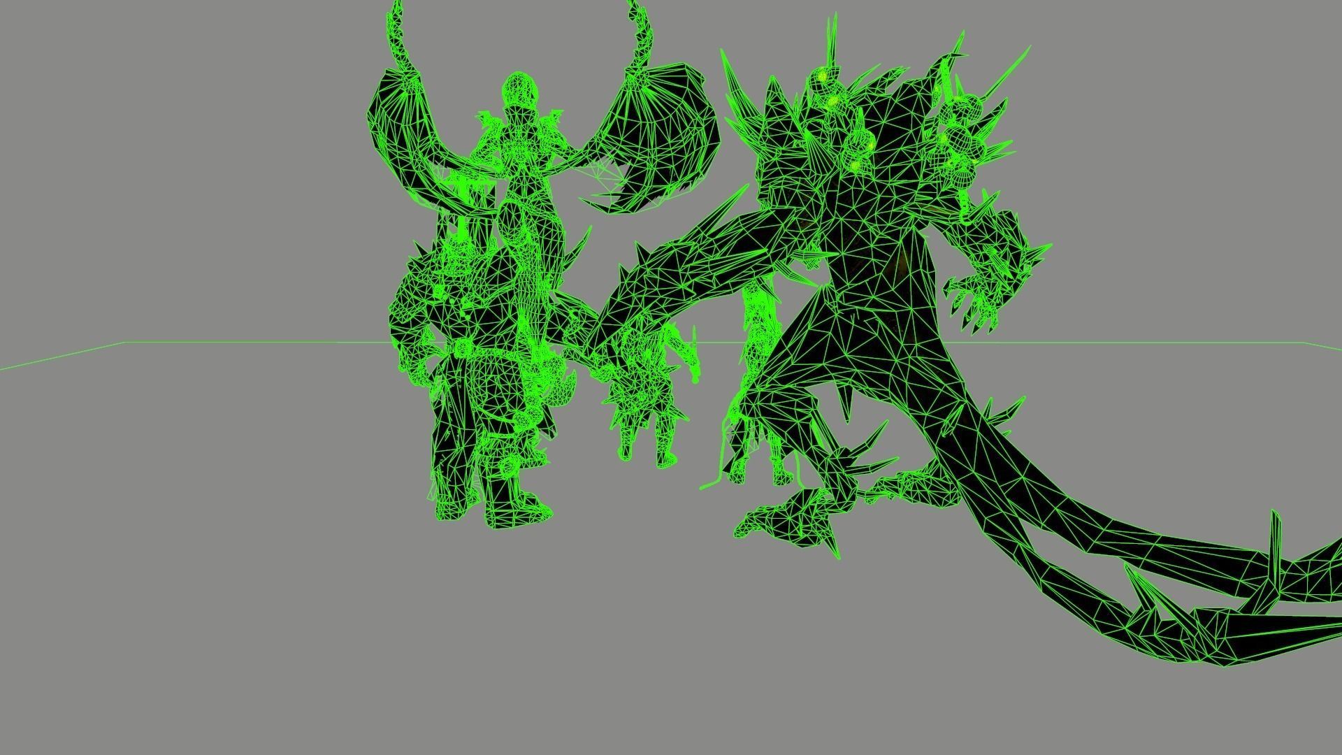 Packing fantastic creatures Low-poly 3D model_24