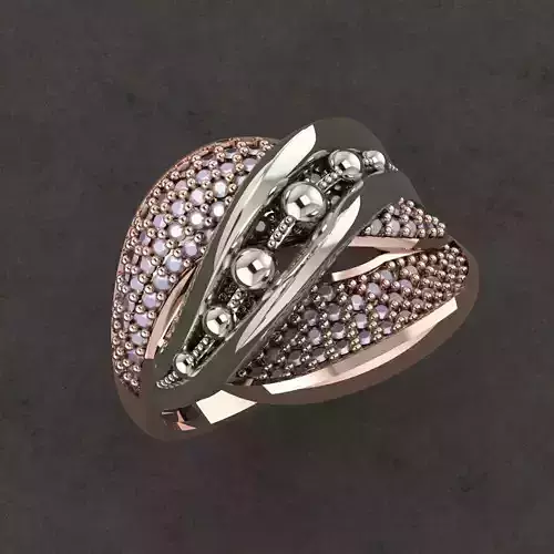 design rose gold ring with diamonds