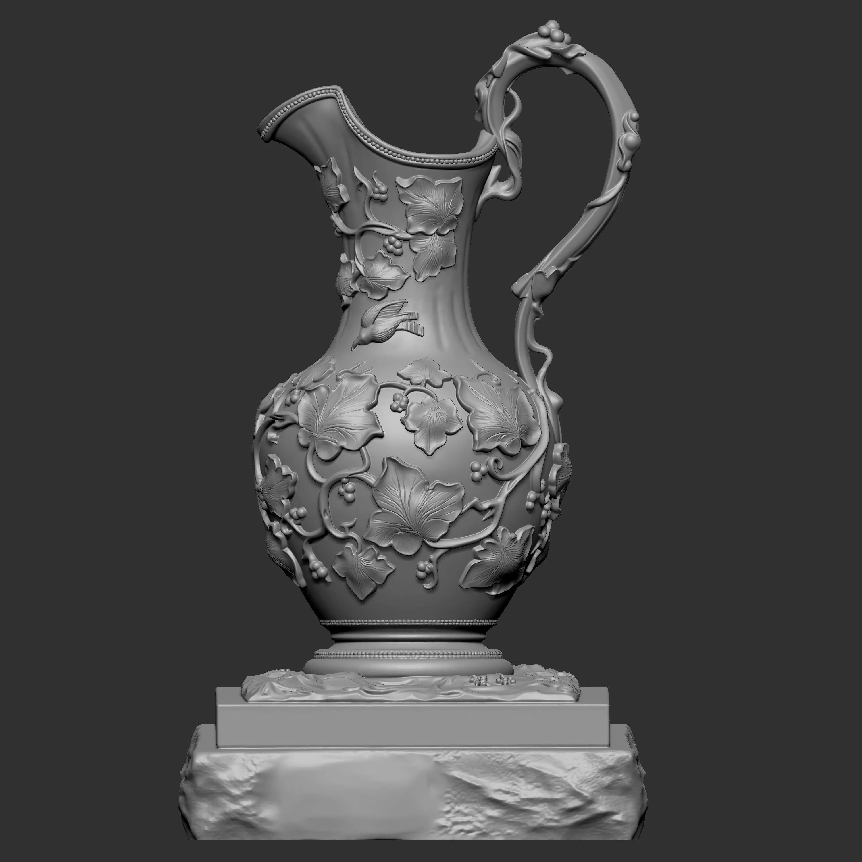 3D sculpt of a classical decorative pitcher 3D print model