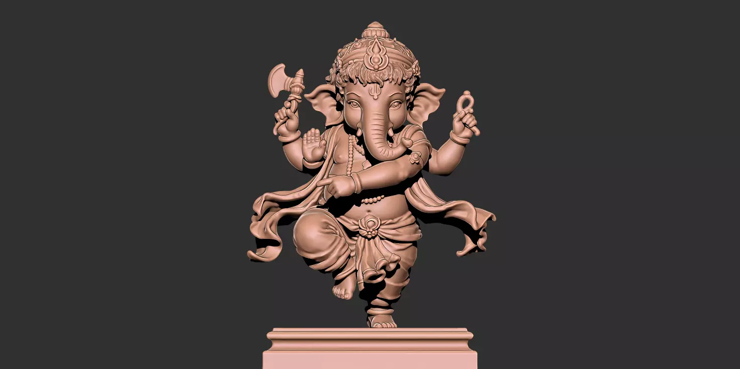 Dancing Ganesha Statue STL 3D print model