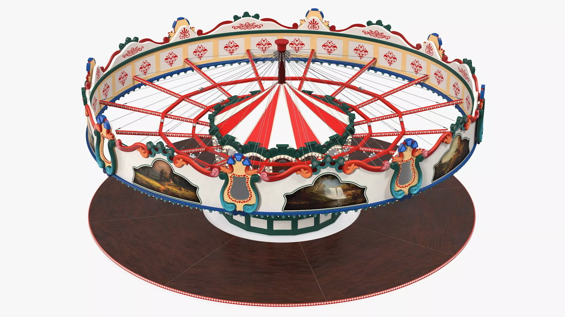 Empty Carousel Rigged 3D model