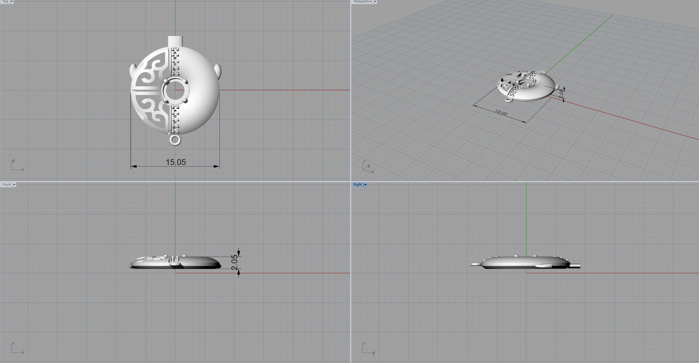 pendant with sapphire 3D print model_1