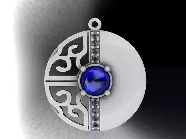 pendant with sapphire