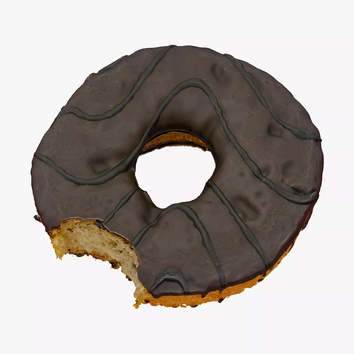 Dark Chocolate Donut 01 Bitten RAW Scan 3D model