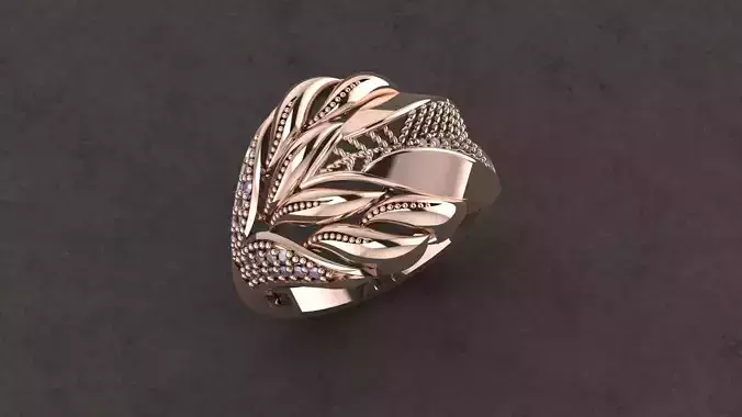 Rings rose gold leaf ring