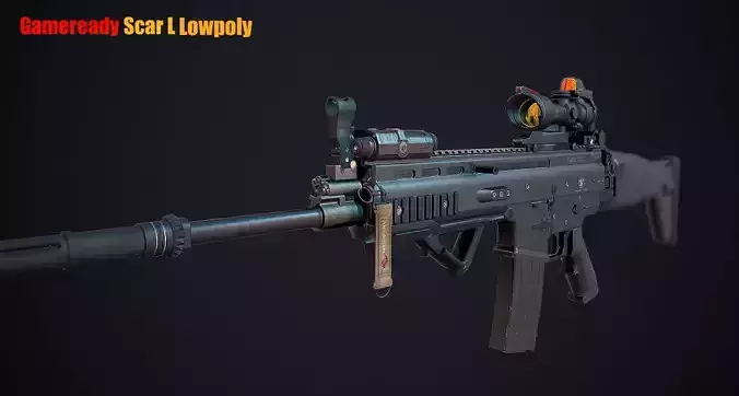 Scar L rifle Low-poly 3D model