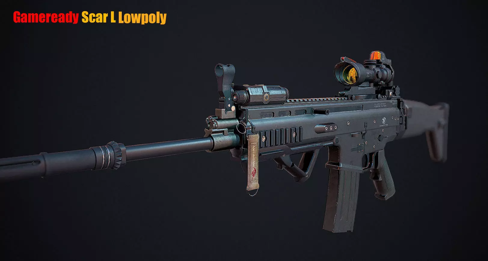 Scar L rifle Low-poly 3D model_0