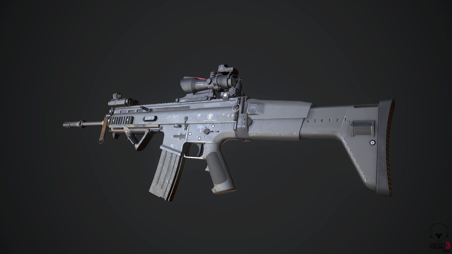 Scar L rifle Low-poly 3D model_2