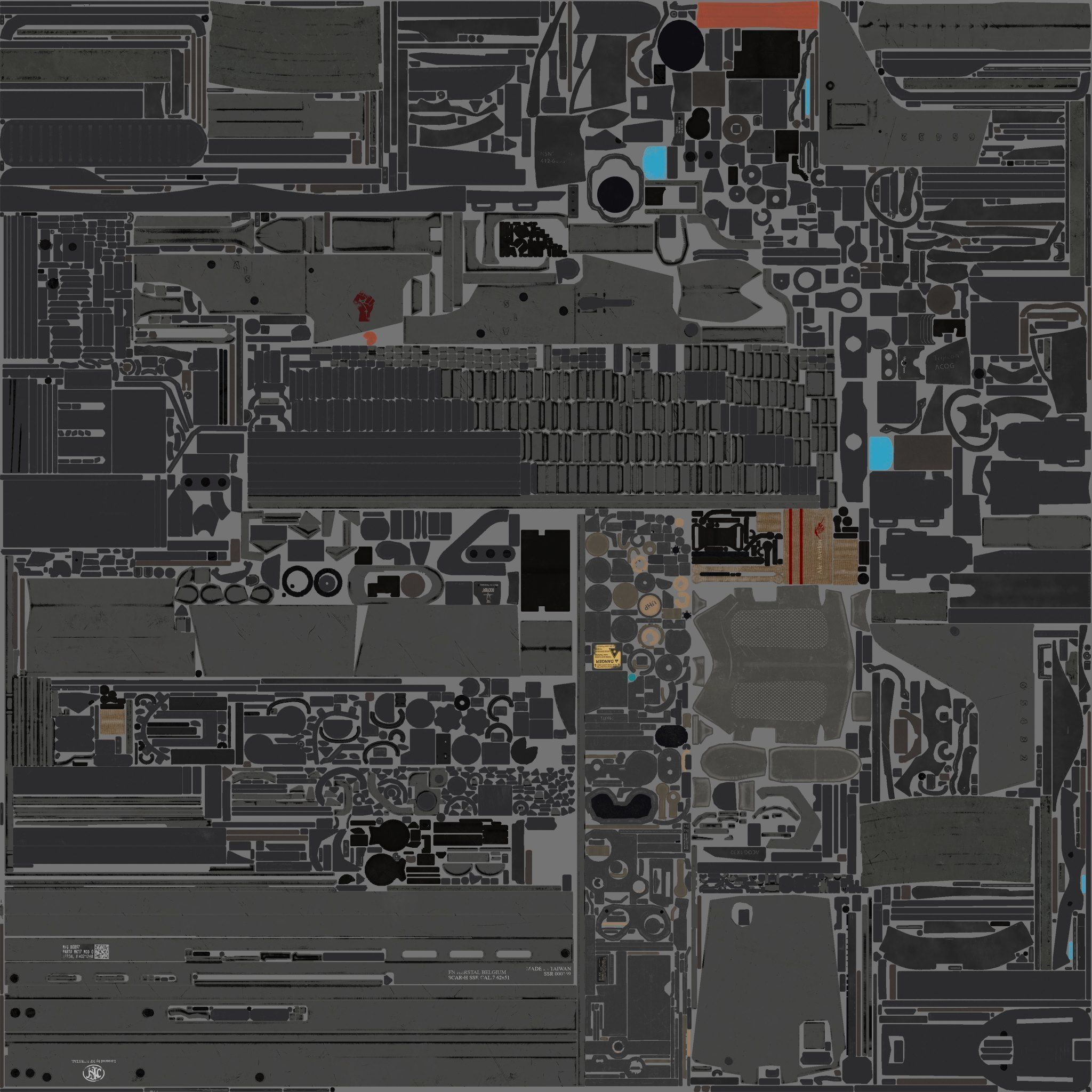 Scar L rifle Low-poly 3D model_8