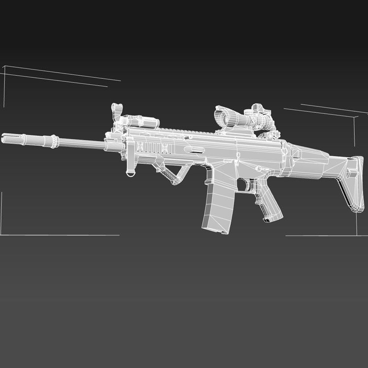 Scar L rifle Low-poly 3D model_7
