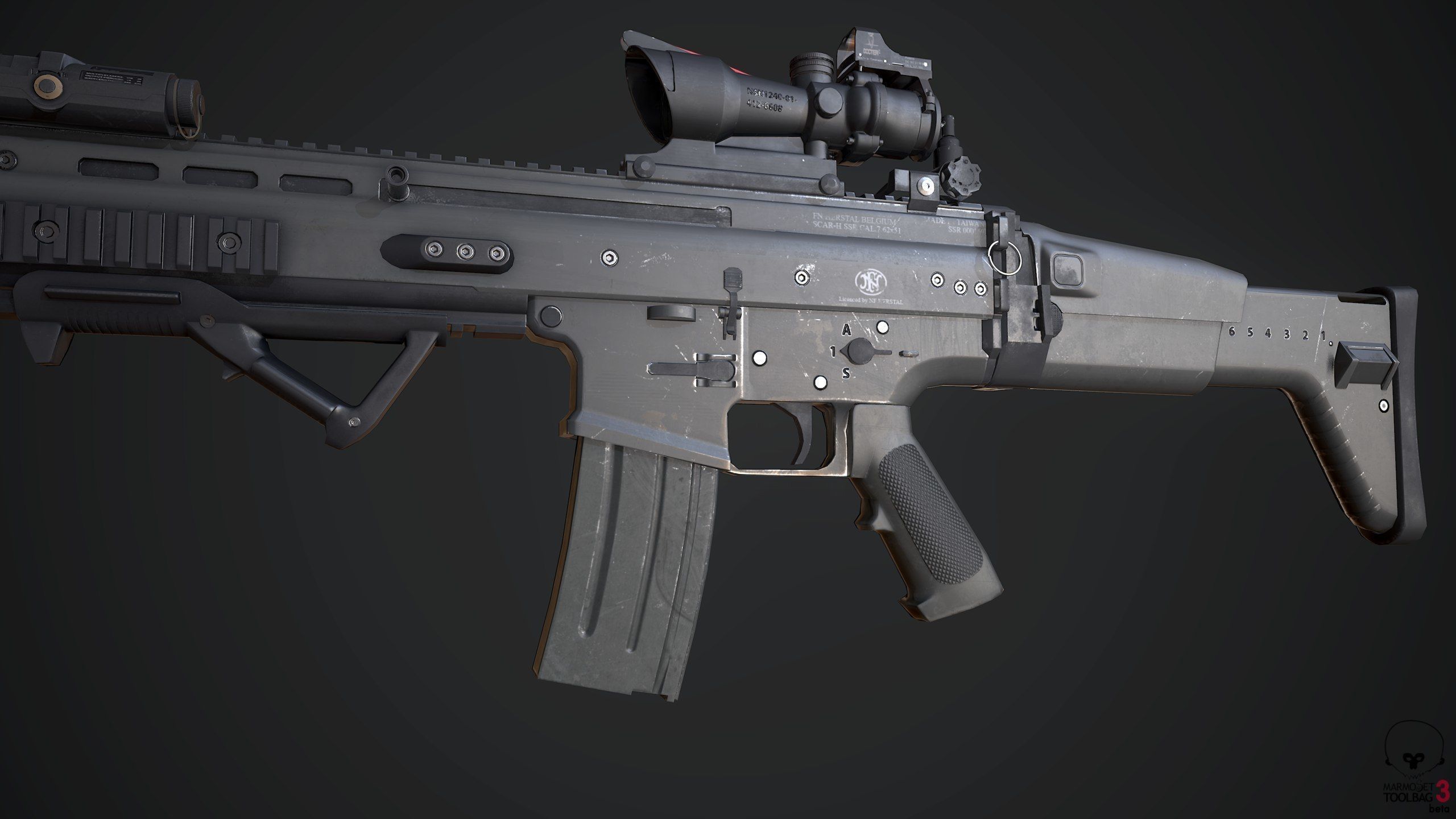 Scar L rifle Low-poly 3D model_3
