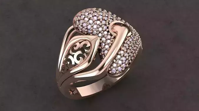 dizayn3dd rose gold ring with diamonds