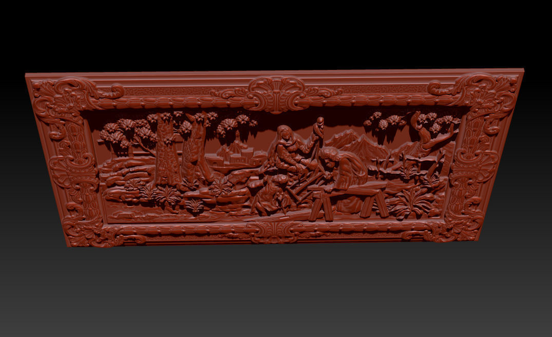   Mural  St Joseph wood carving file stl  OBJ and ZTL  3D print model_5