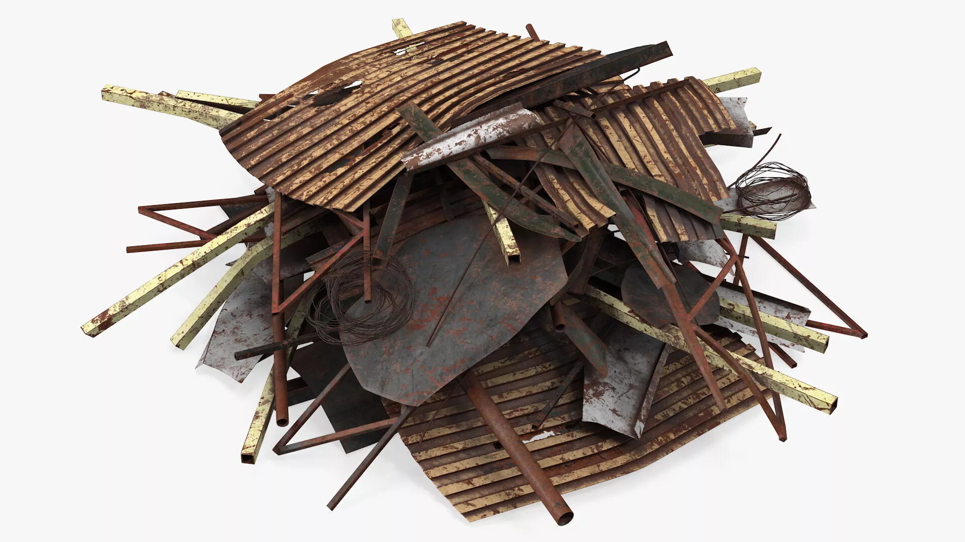 Pile of Twisted Metal and Debris 3D model