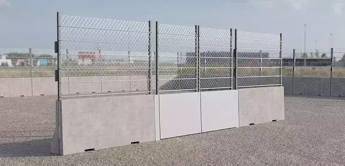 Metal Gates for Fenced Concrete  Barrier Type B 130x400
