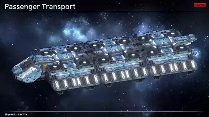 Spaceship Passenger Transport Low-poly 3D model