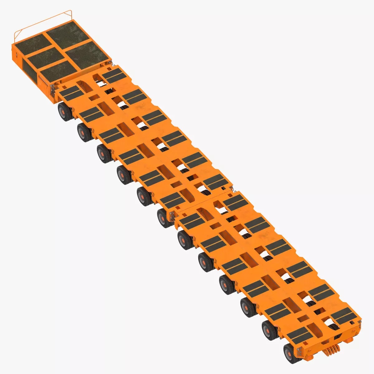 12 Axle Lines Modular Transporter Goldhofer Orange 3D model