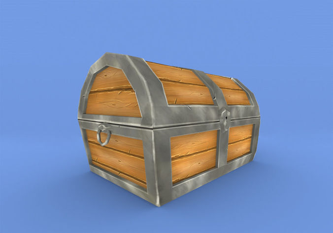 Treasure Chest Hand Painted Free low-poly 3D model