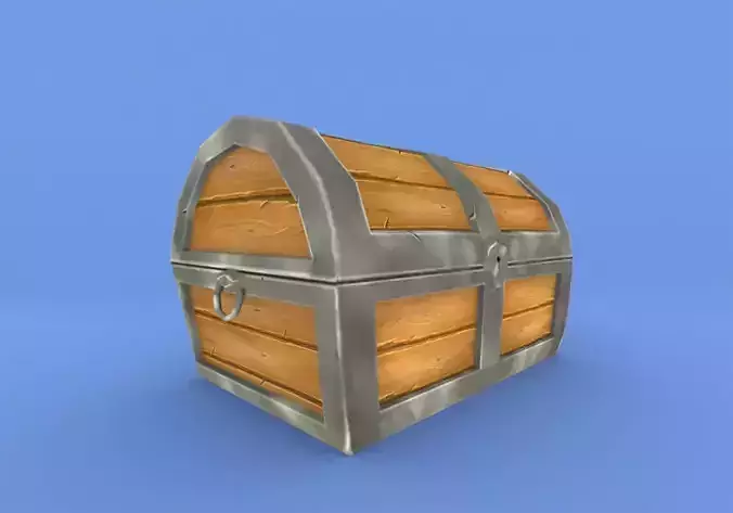 Treasure Chest Hand Painted Free low-poly 3D model
