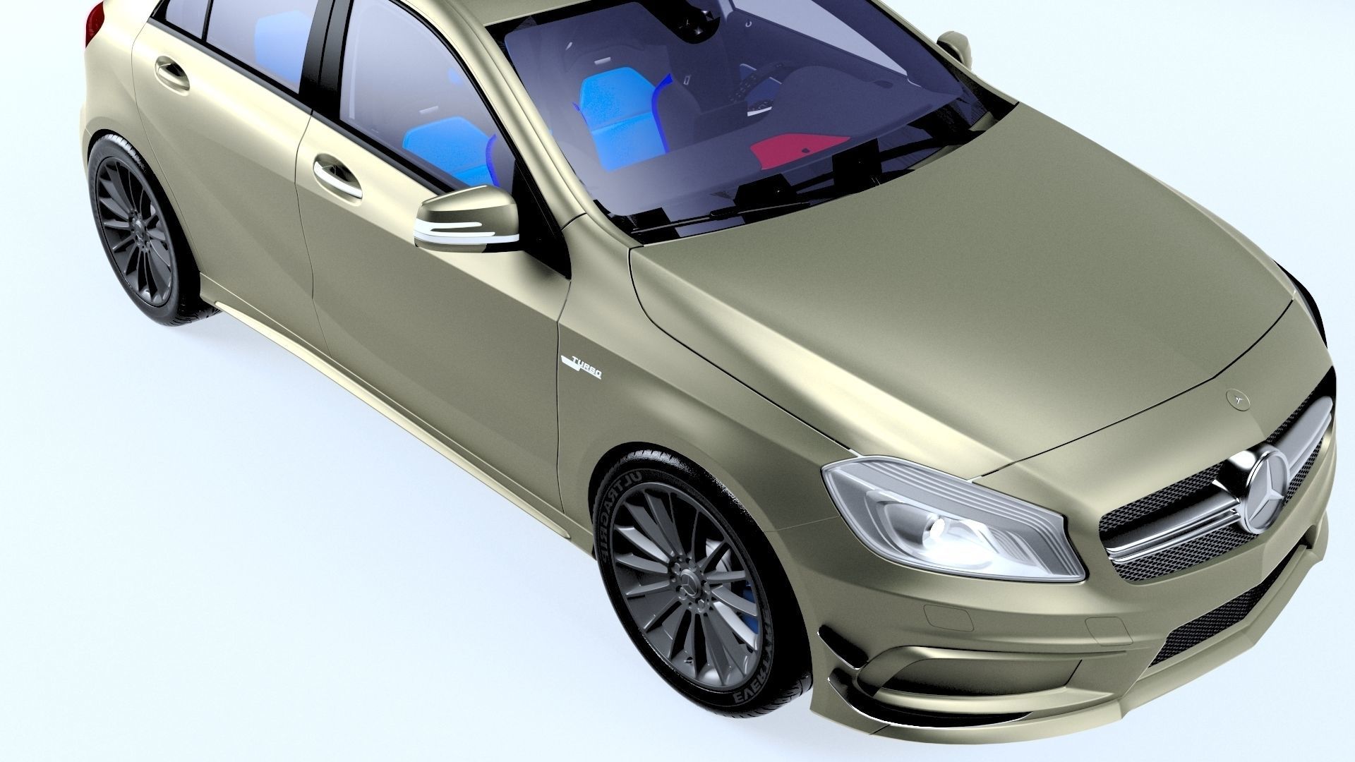 Mercedes Benz amg a45 Low-poly 3D model_2