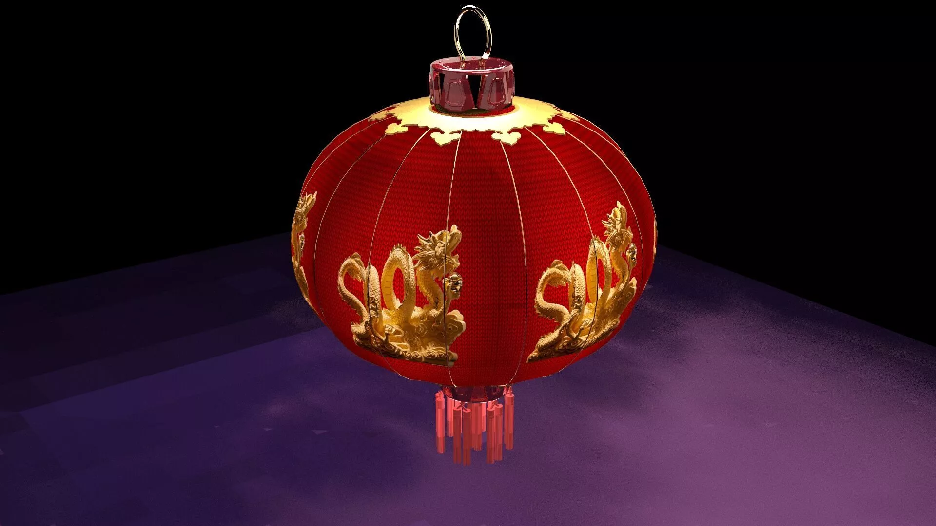Chinese Red Lantern 3D Model Low-poly 3D model
