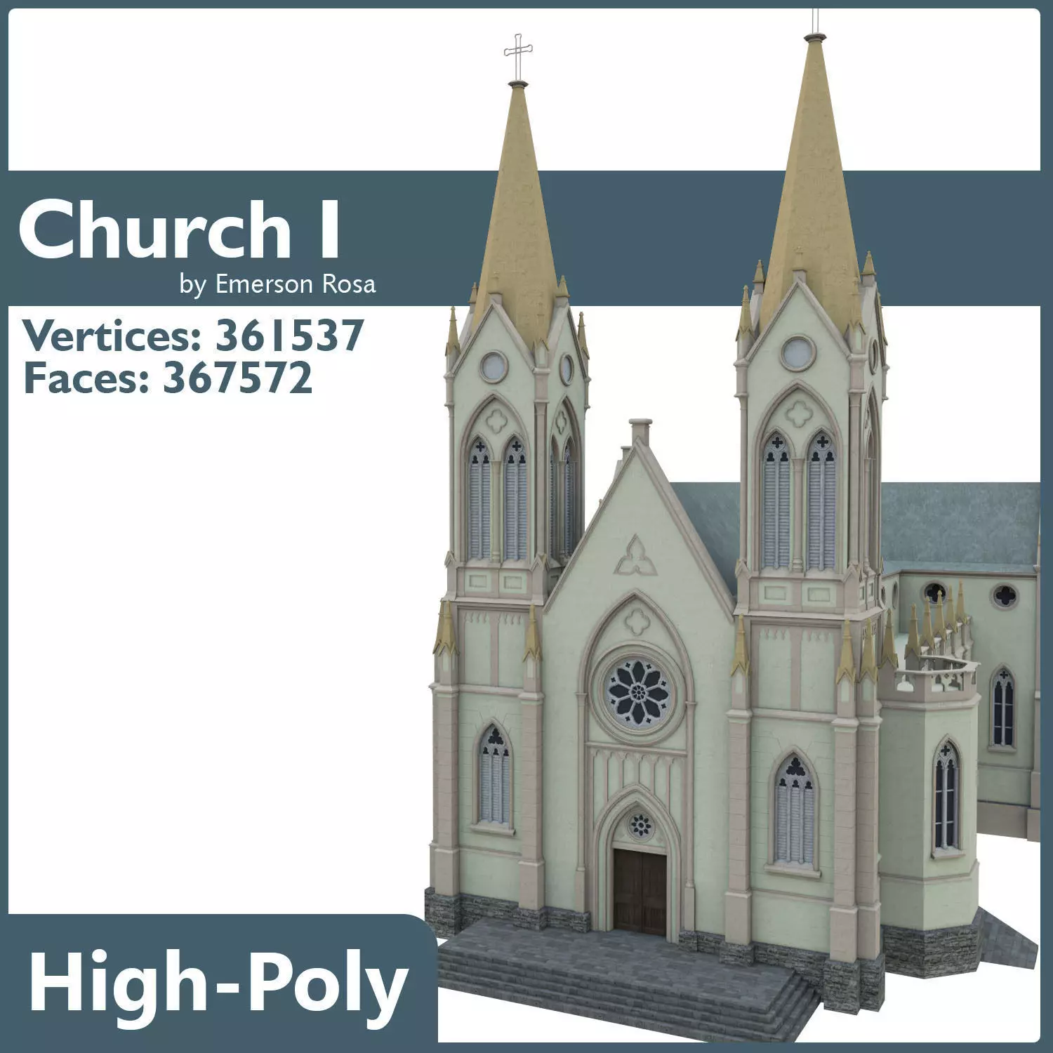 Igreja Matriz Sao Luiz Gonzaga 3D model_0