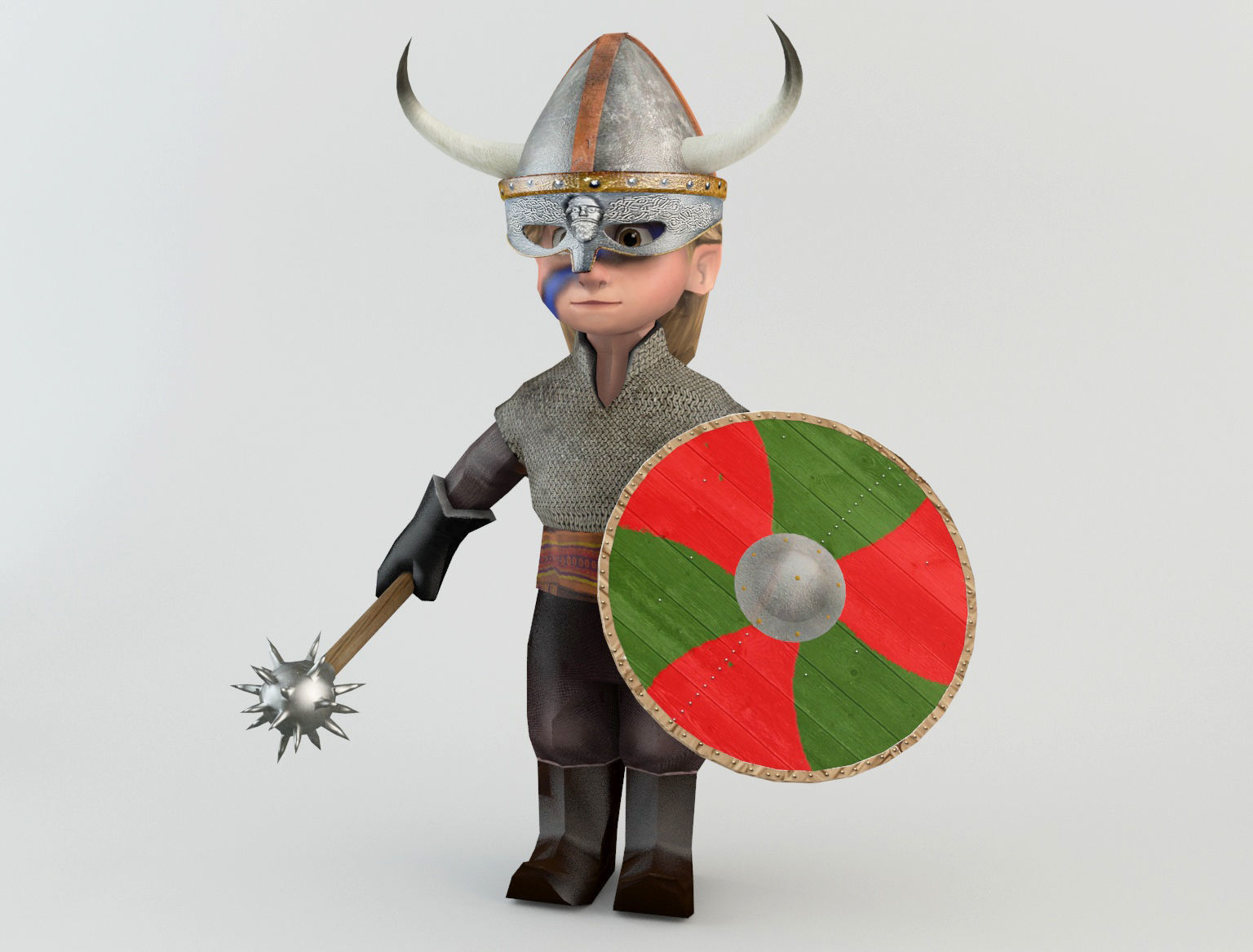Cartoon Barbarian soldiers Low-poly 3D model_5
