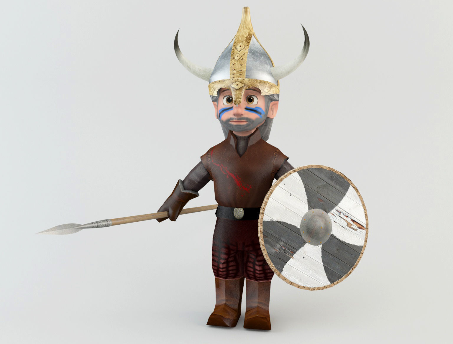 Cartoon Barbarian soldiers Low-poly 3D model_6