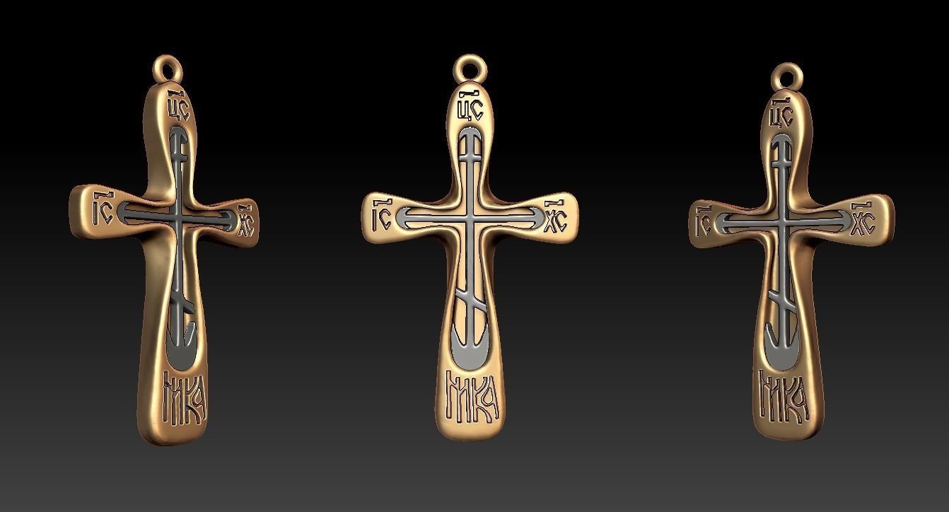 PENDANT CROSS 8 3D print model_7