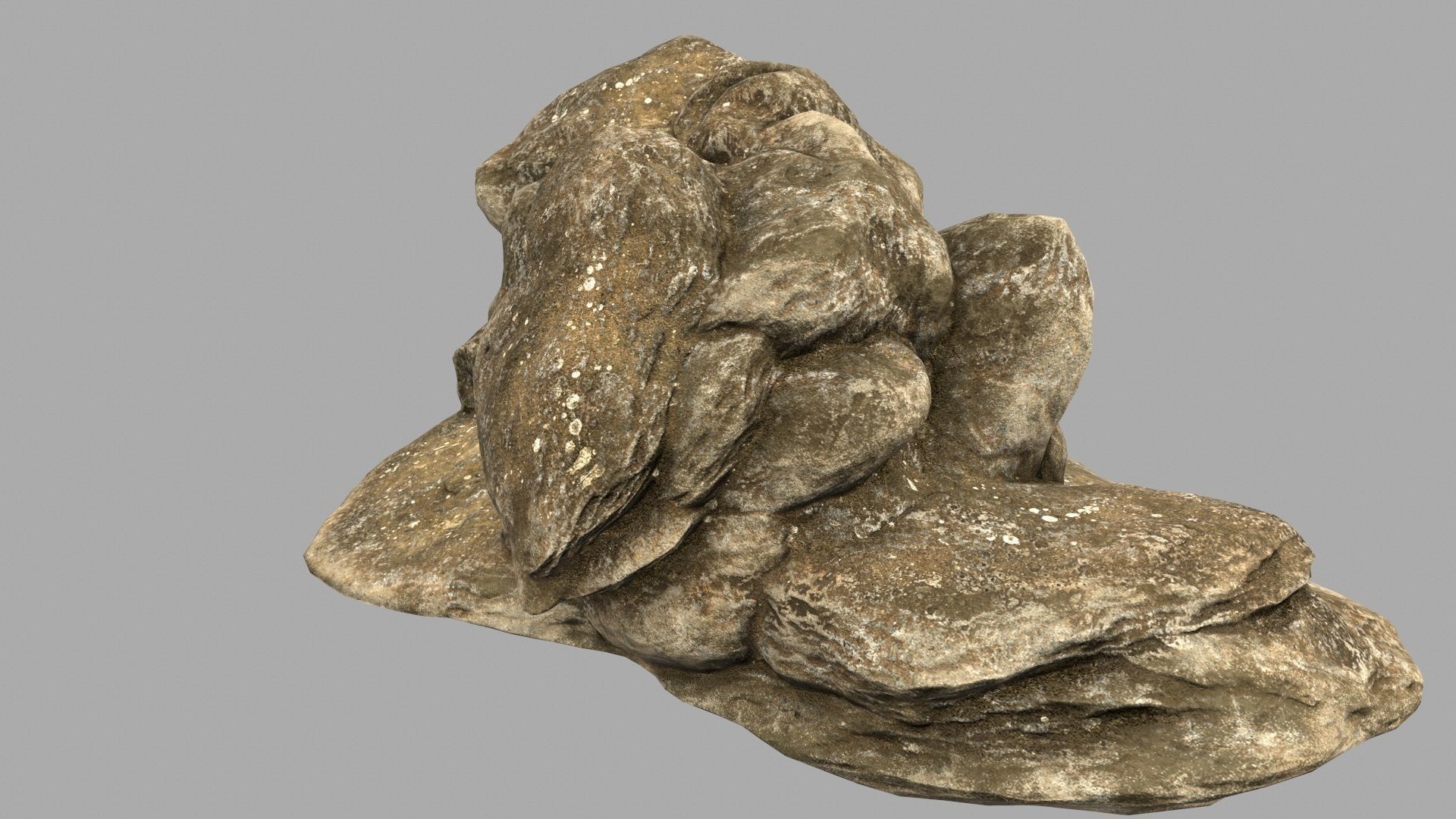 desert rocks 6 Low-poly 3D model_4