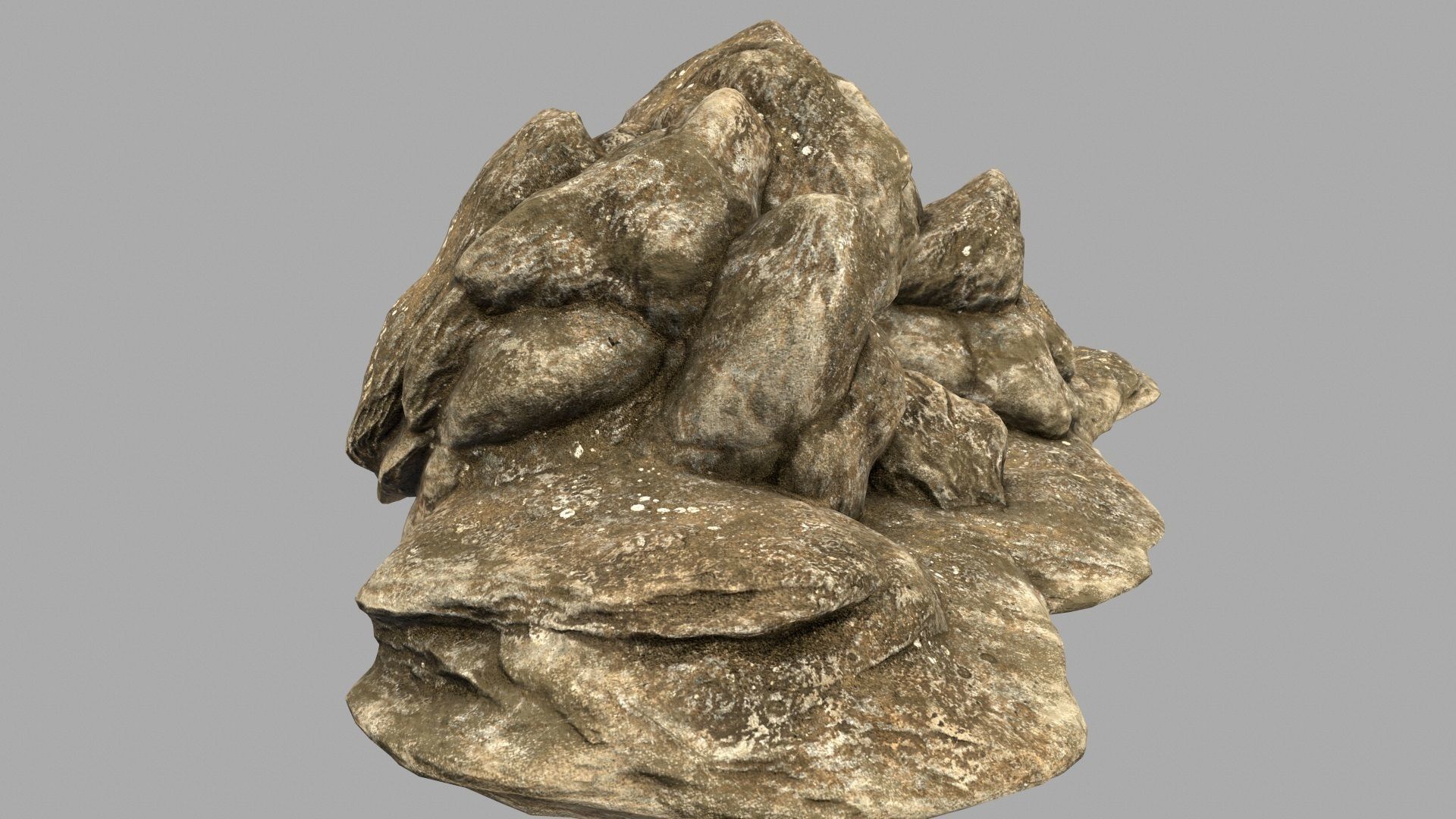 desert rocks 6 Low-poly 3D model_3