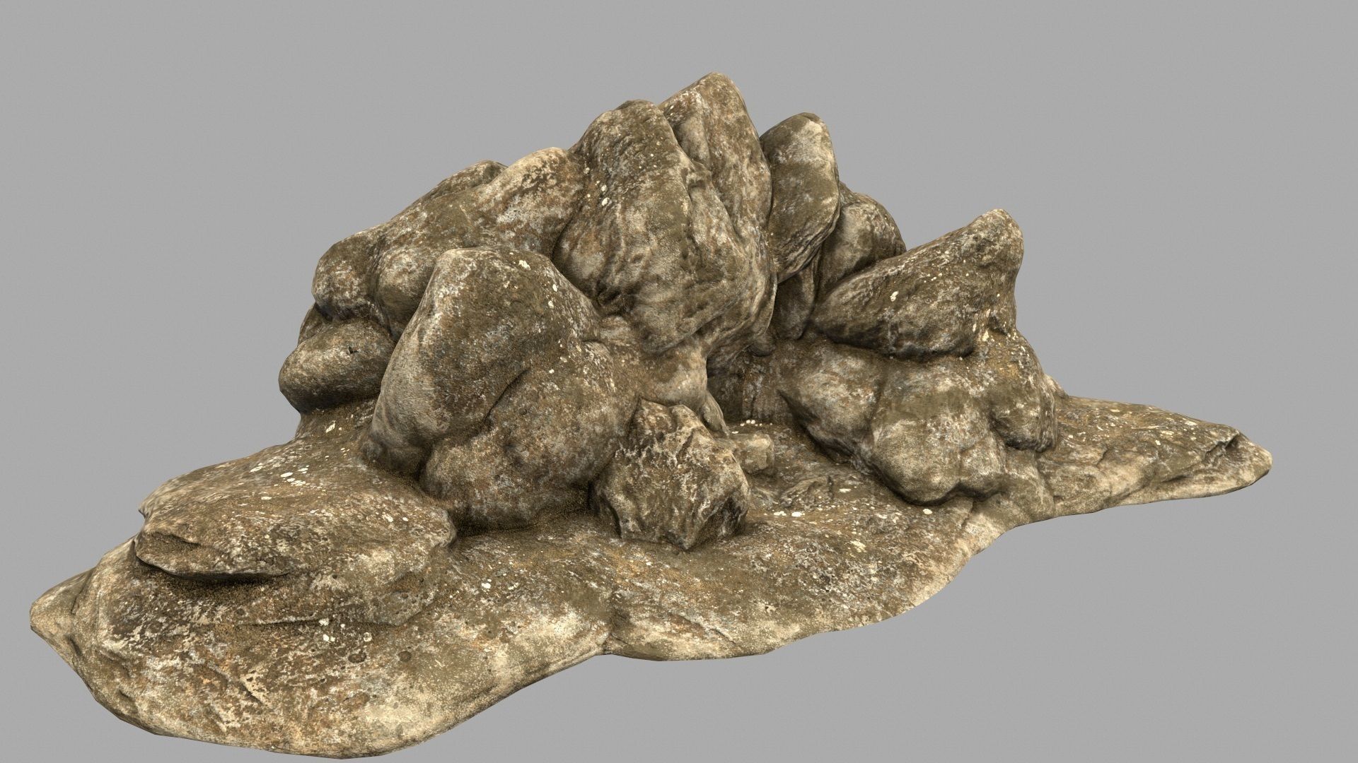 desert rocks 6 Low-poly 3D model_2