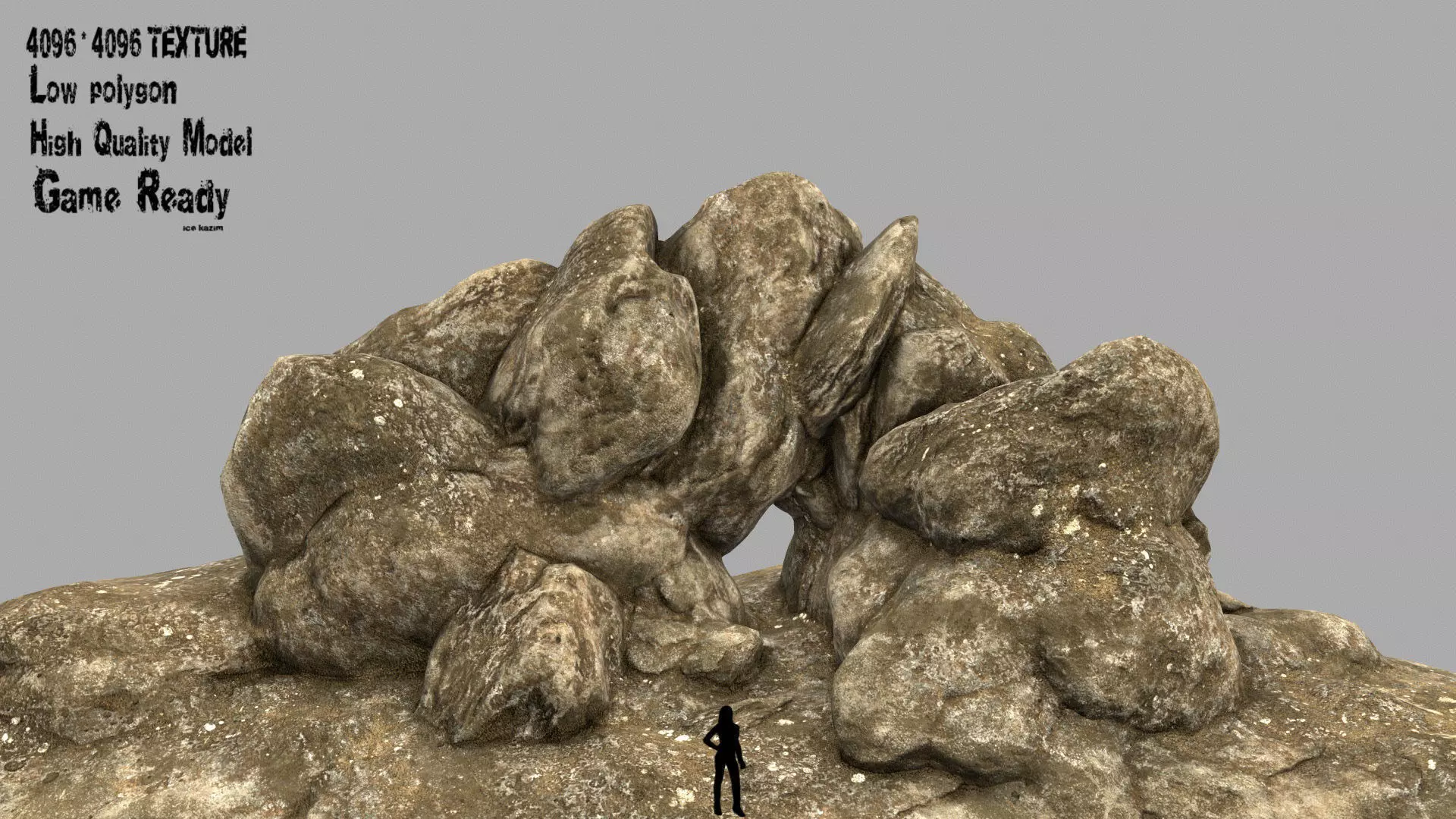 desert rocks 6 Low-poly 3D model_0