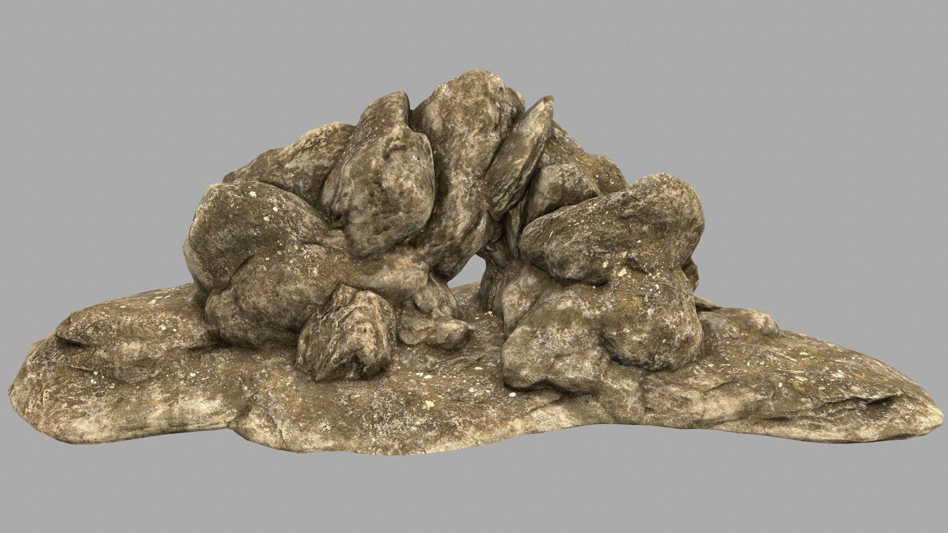 desert rocks 6 Low-poly 3D model_1