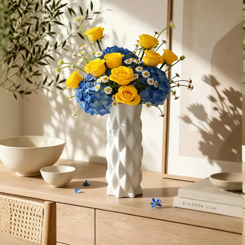 Ceramic Vase - 40cm Faceted Design - 3D Print Ready 3D print model