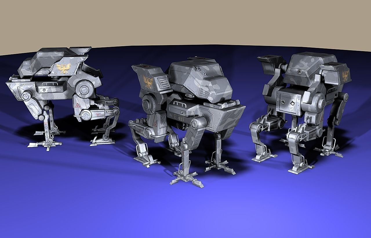 Scout mecha MK2 Low-poly 3D model_0