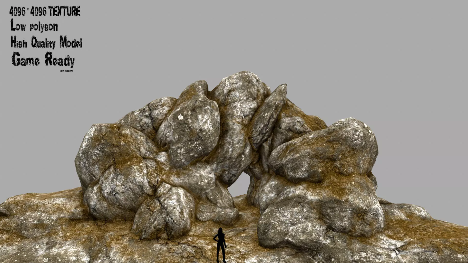 Desert Rock Low-poly 3D model_0