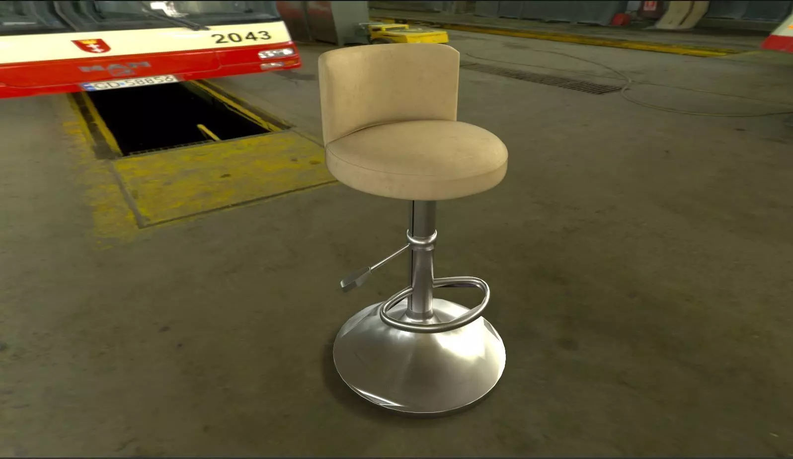 Bar Chairs Free low-poly 3D model_0