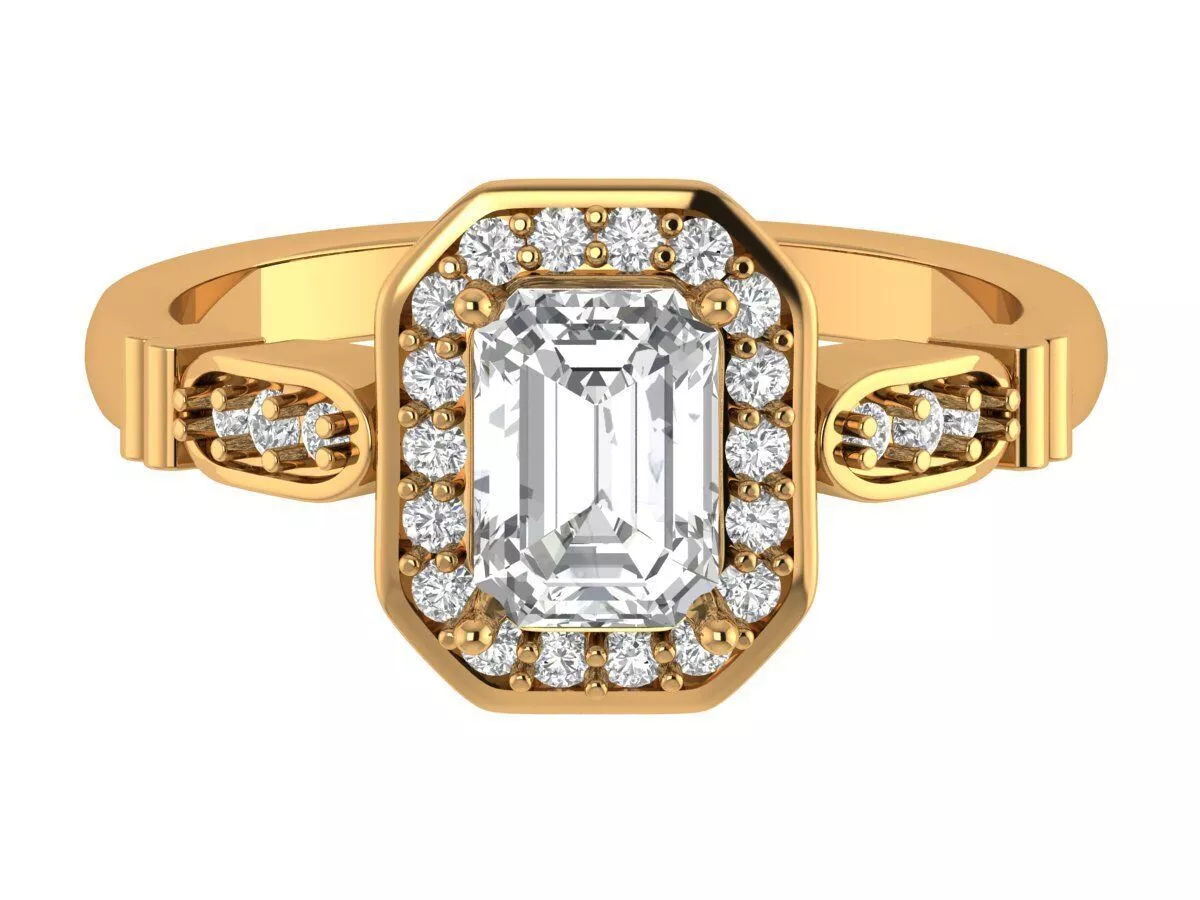 Emerald Engagement Ring 3D print model