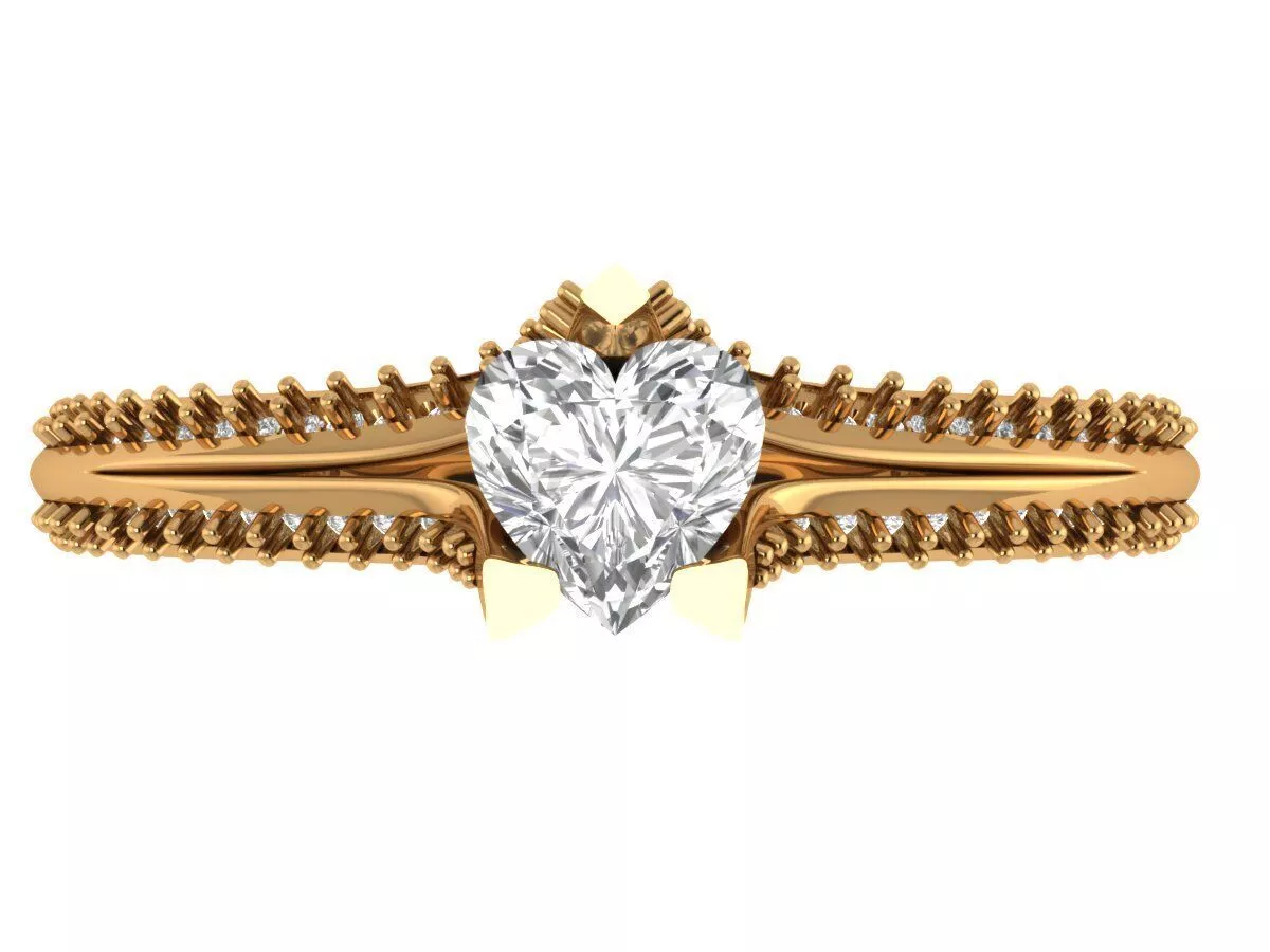Heart Solitaire Ring 3D print model