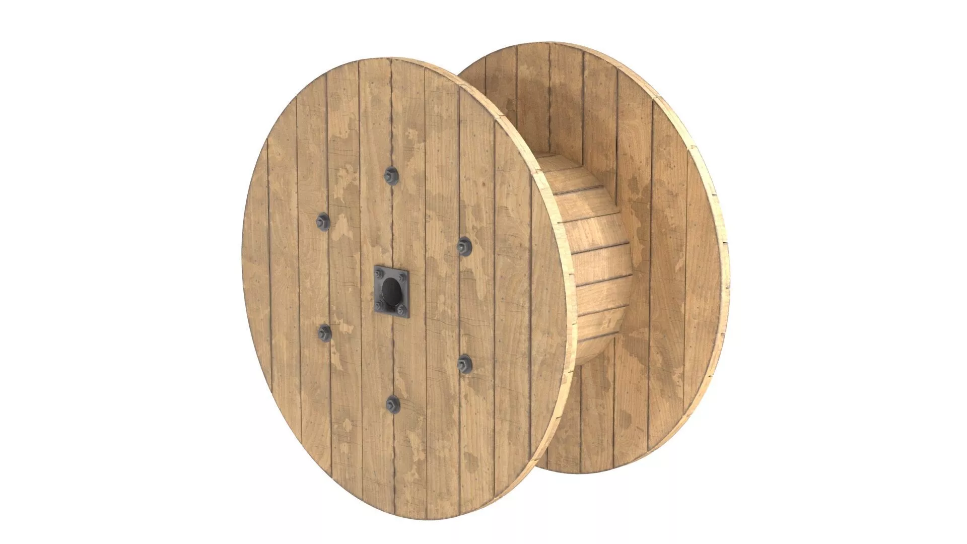 Cable Reel Empty Low-poly 3D model