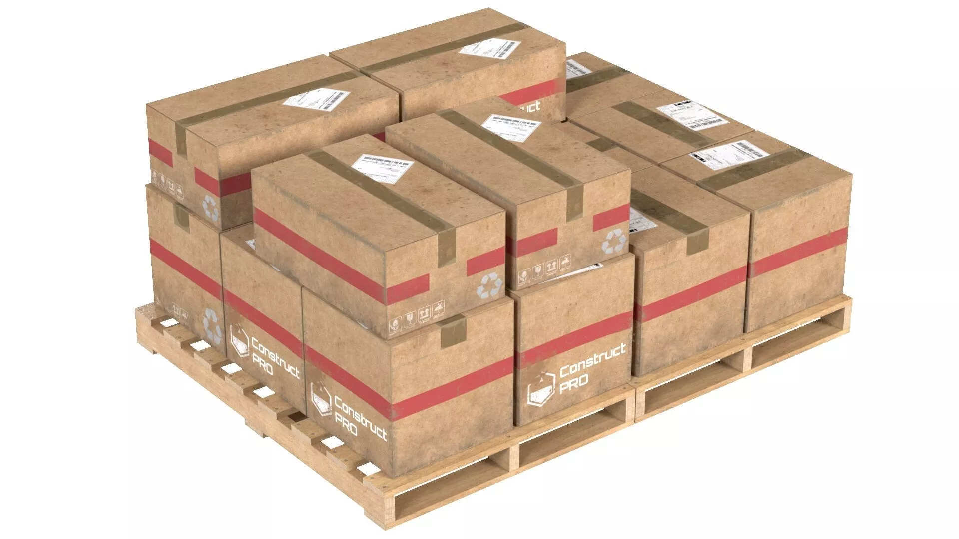 Cardboard Box Pallet 5 Low-poly 3D model