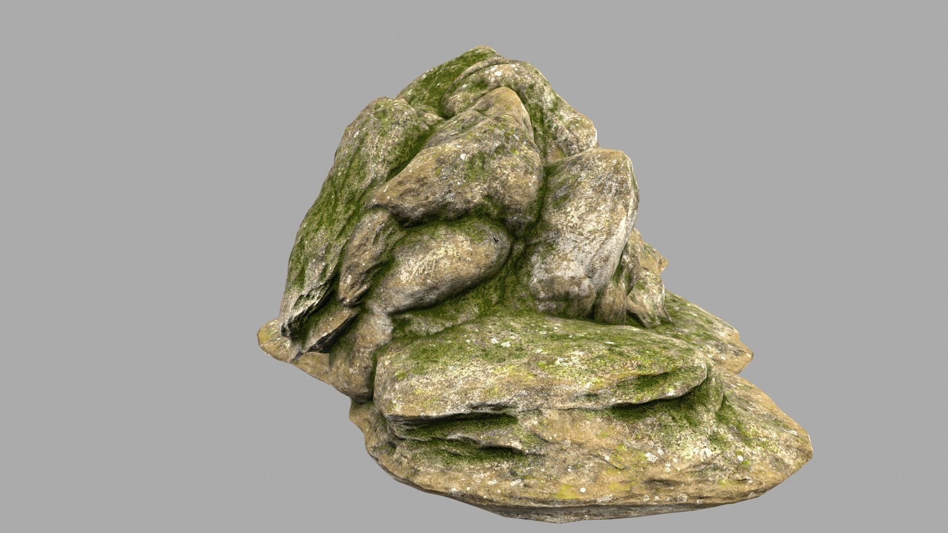 mossy rocks 6 Low-poly 3D model_4
