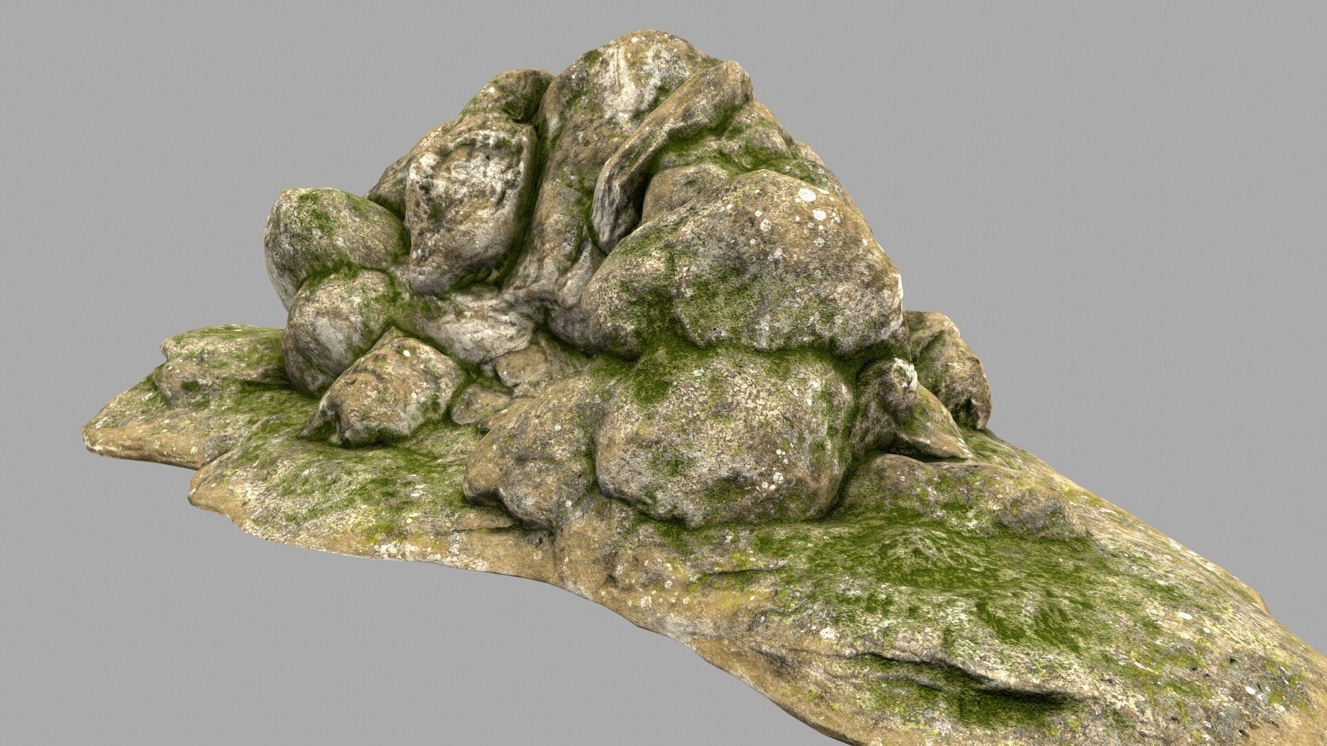 mossy rocks 6 Low-poly 3D model_9