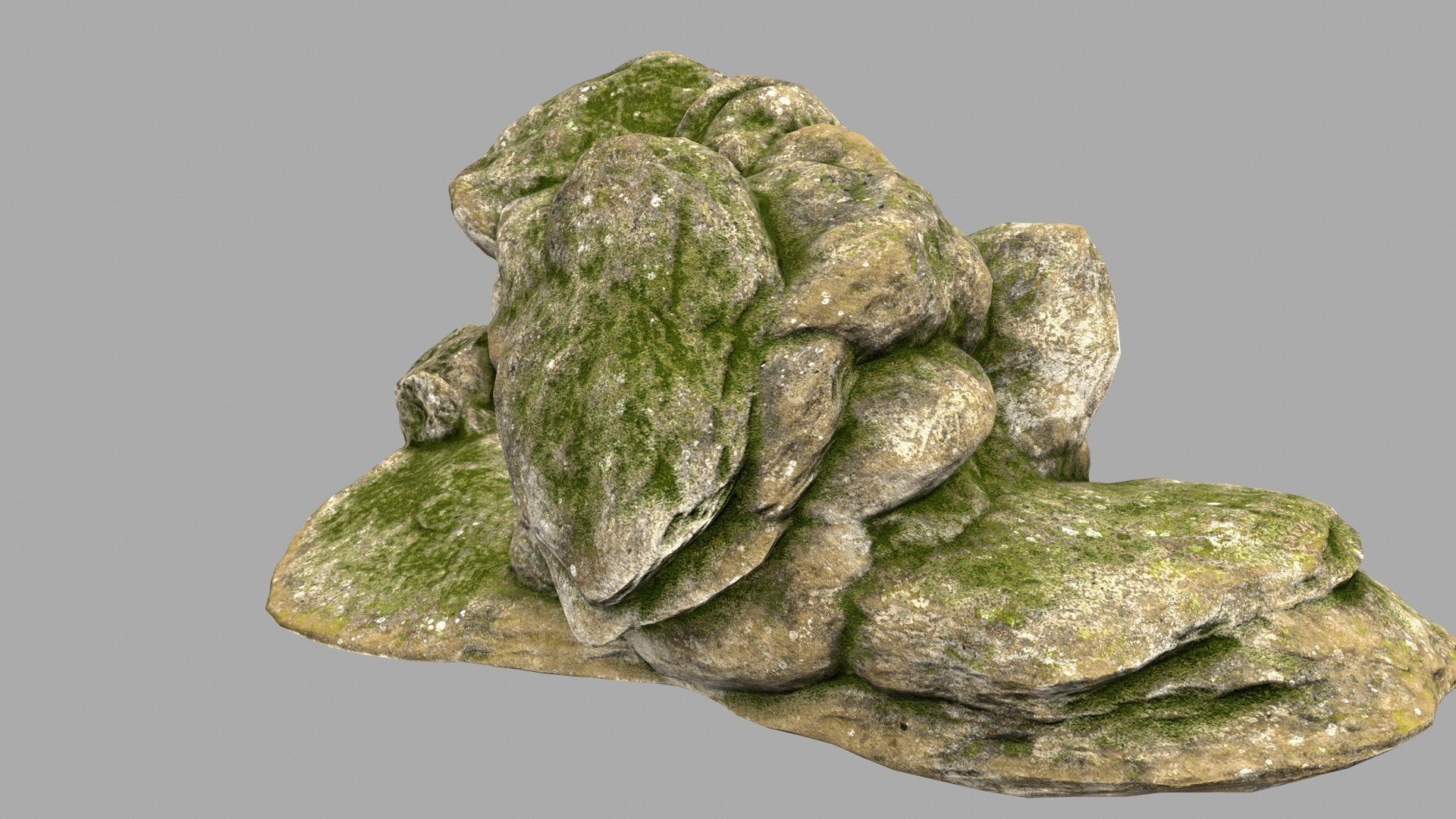 mossy rocks 6 Low-poly 3D model_5